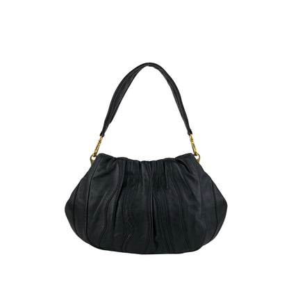 PRADA Logo Shoulder bag Black Vintage 6yixa5