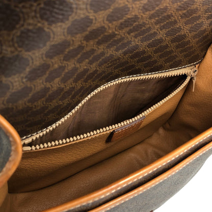 CELINE Macadam Blason Front Buckle Shoulder bag Brown Vintage kkjgdk