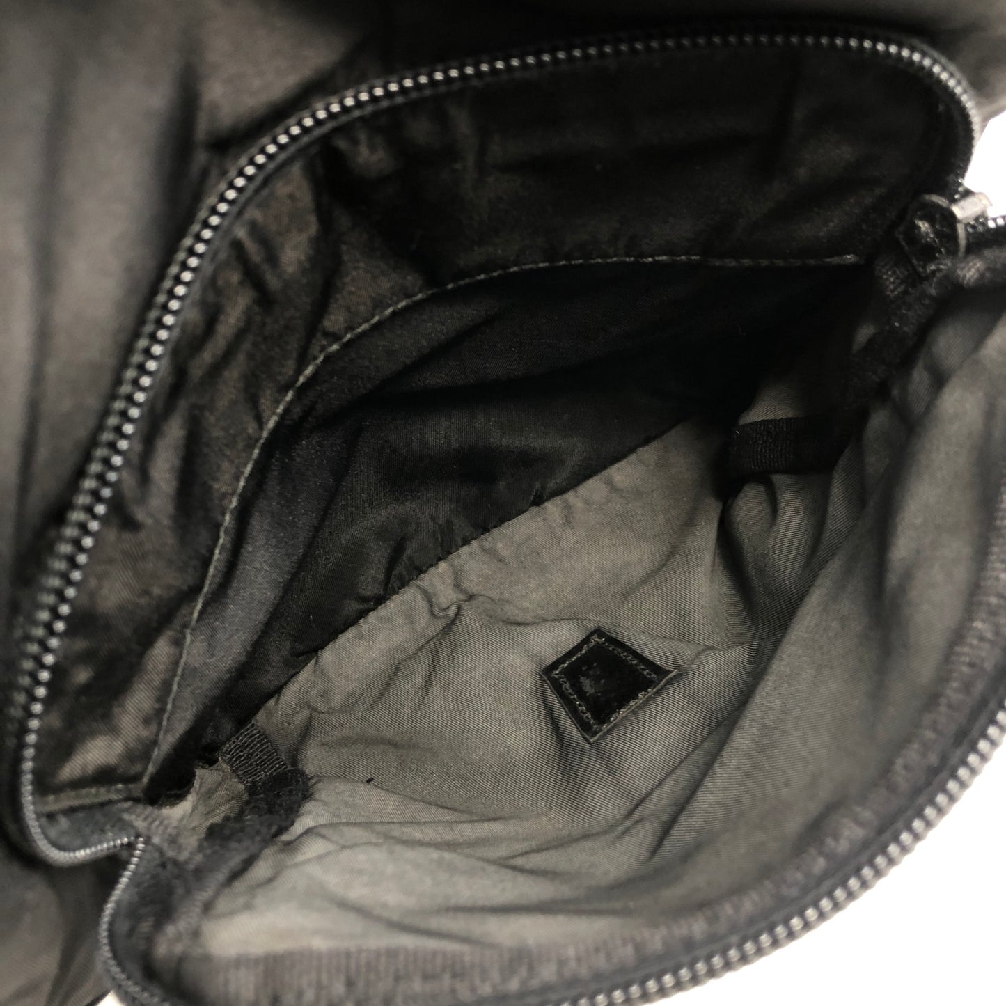 PRADA Triangle Logo Double Pocket Nylon Shoulder bag Black Vintage jenuvh