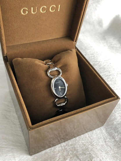 GUCCI Logo Quartz Watch Silver118  Vintage srw7hm