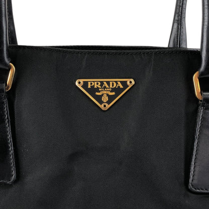 PRADA Tessuto Triangle Logo Totebag Black Vintage w67g35