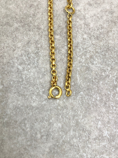 CELINE Blason Twist Necklace Gold Vintage fv36vi