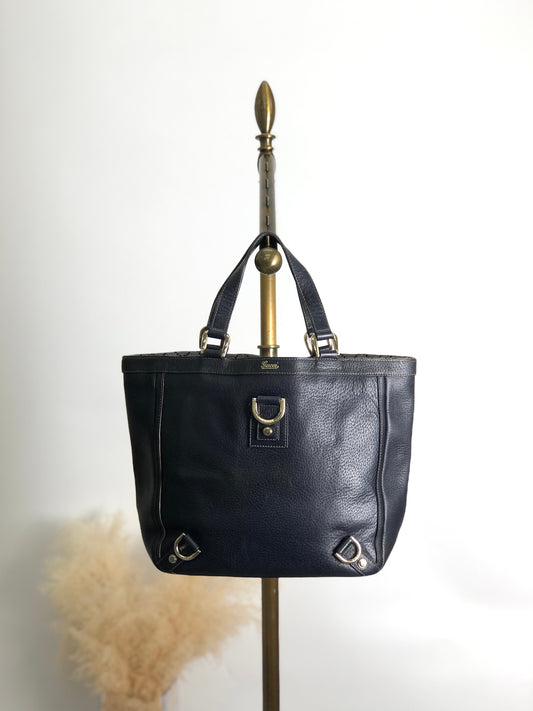 GUCCI Horse Bit Totebag Navy Vintage kftpgd