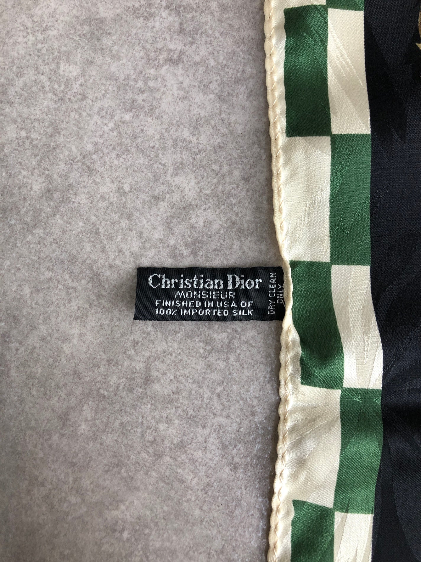 Christian Dior Silk Scarf Green×Beige Vintage zszwrj
