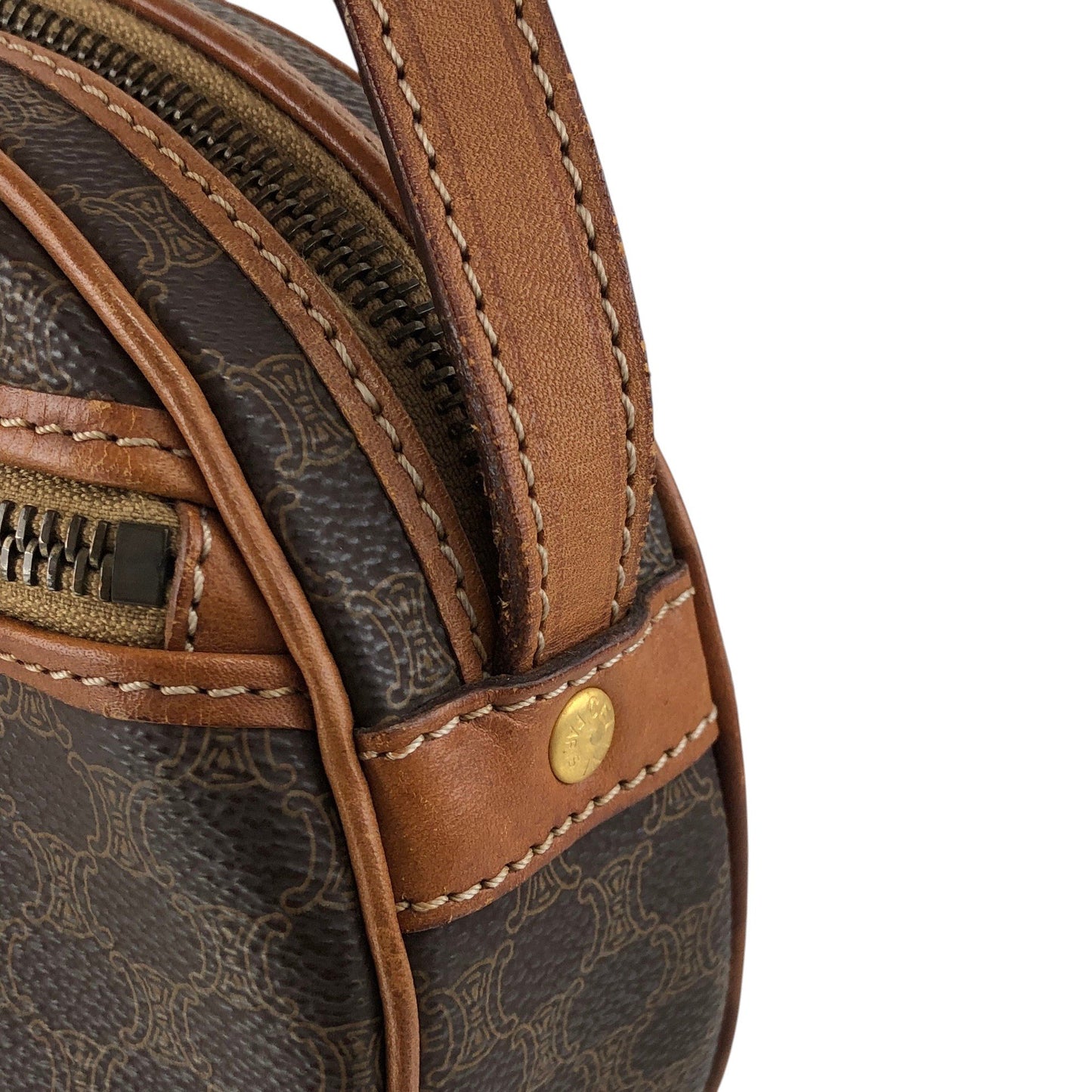 CELINE Macadam Blason Shoulder bag Brown Vintage 6vn8af