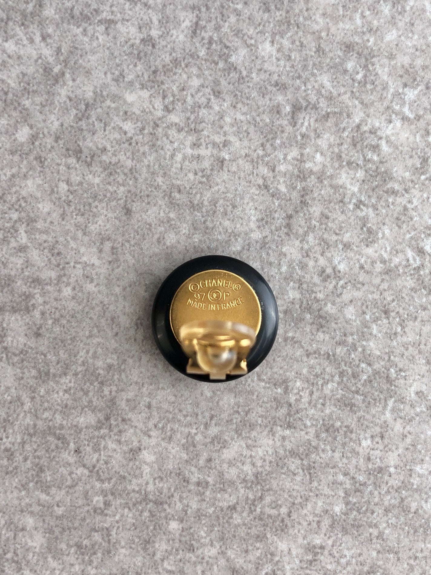 CHANEL Coco Mark Earrings Black Vintage gc3i2m
