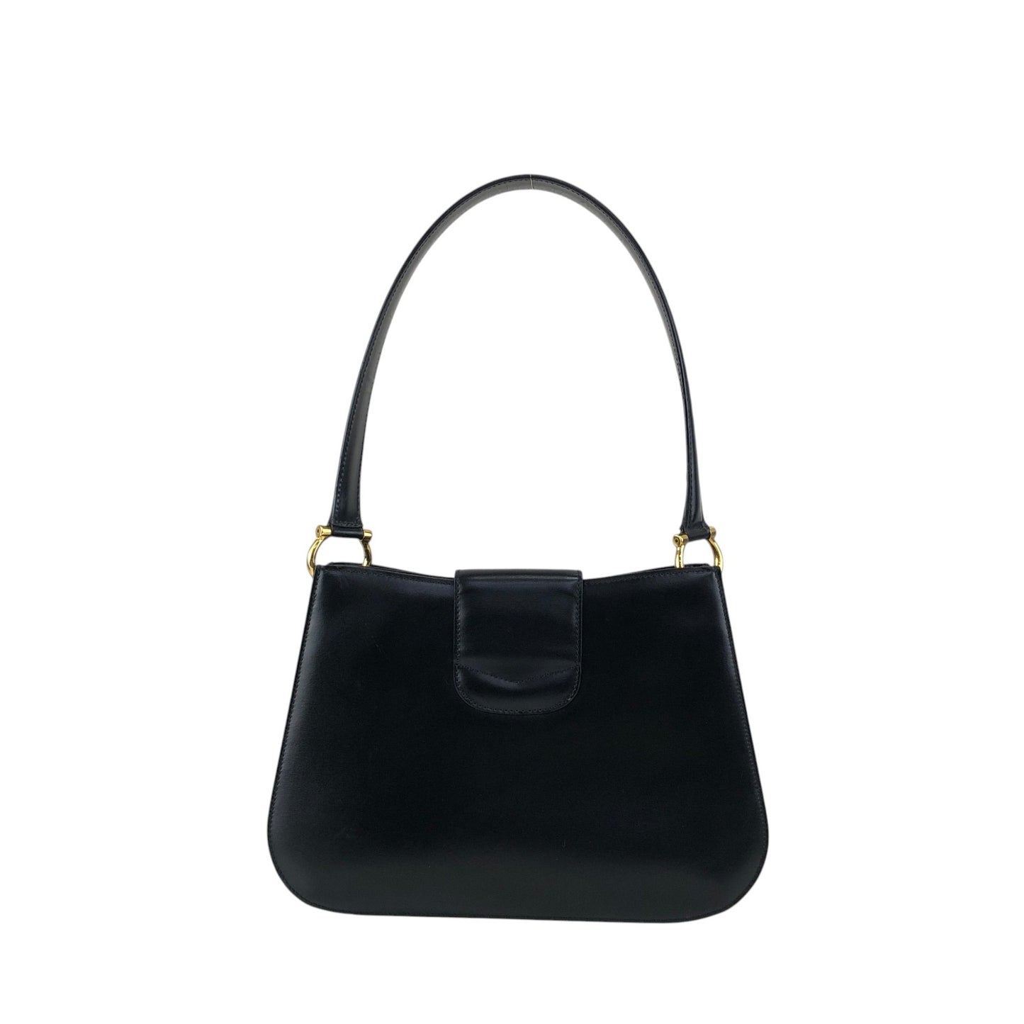 CELINE Horse Bit Shoulder bag Black Vintage snekiw