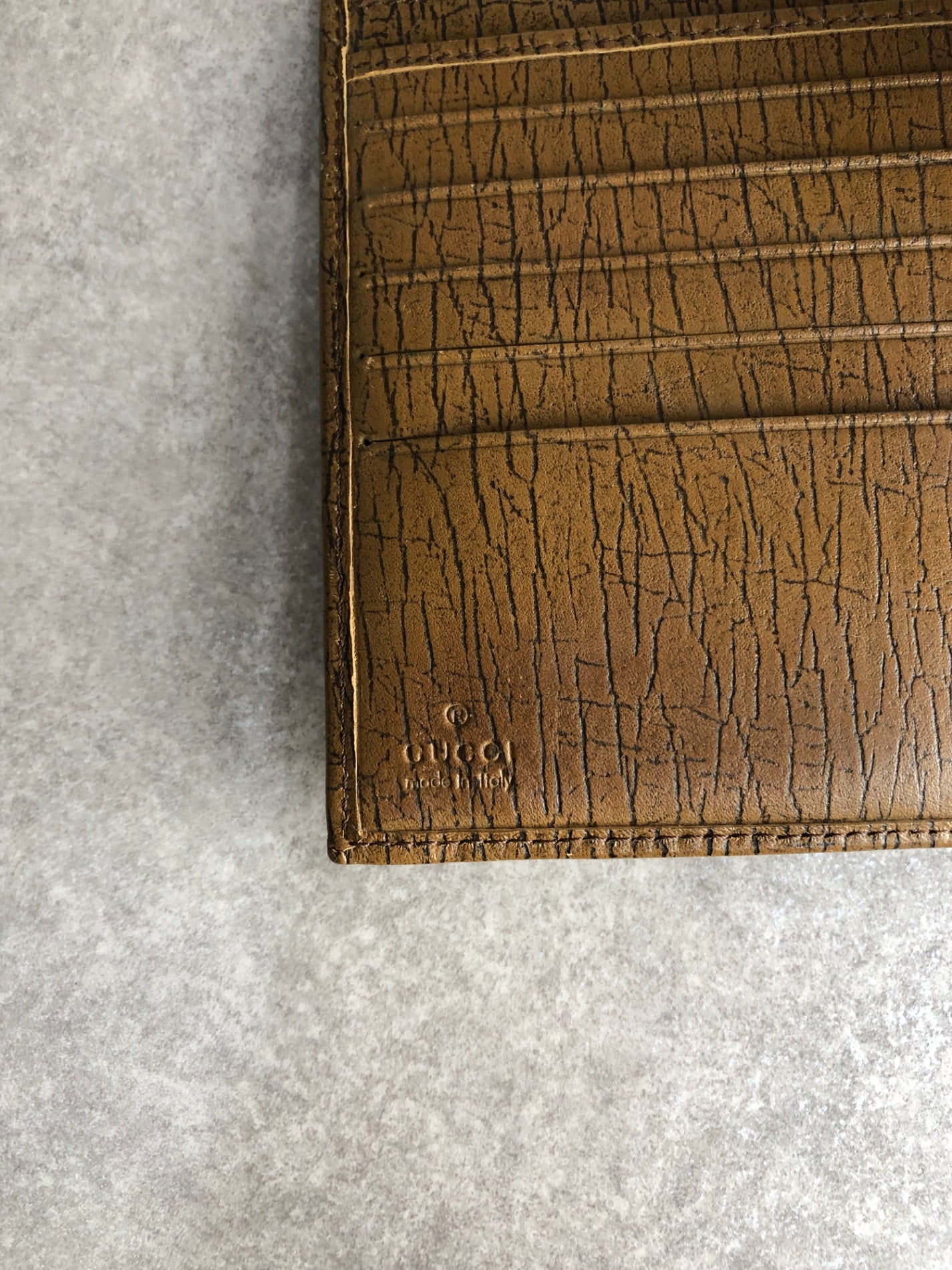 GUCCI Bamboo GG Canvas Folded Wallet Brown Vintage nex8st