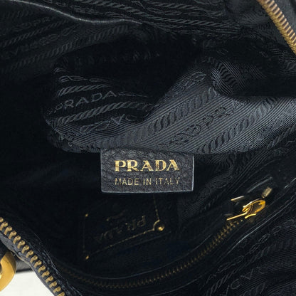 PRADA Logo Handbag Totebag Black Vintage 7zspmn