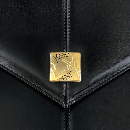 Yves Saint Laurent YSL Logo Top Handle Handbag Black Vintage m6kuvb