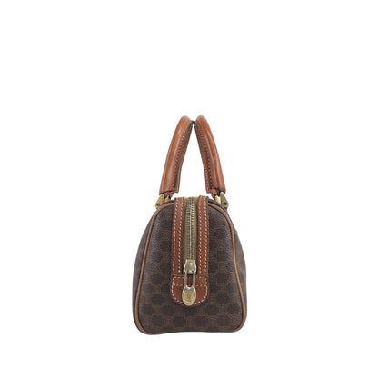 CELINE Macadam Two-way Handbag Shoulder bag Brown Vintage mncvkw