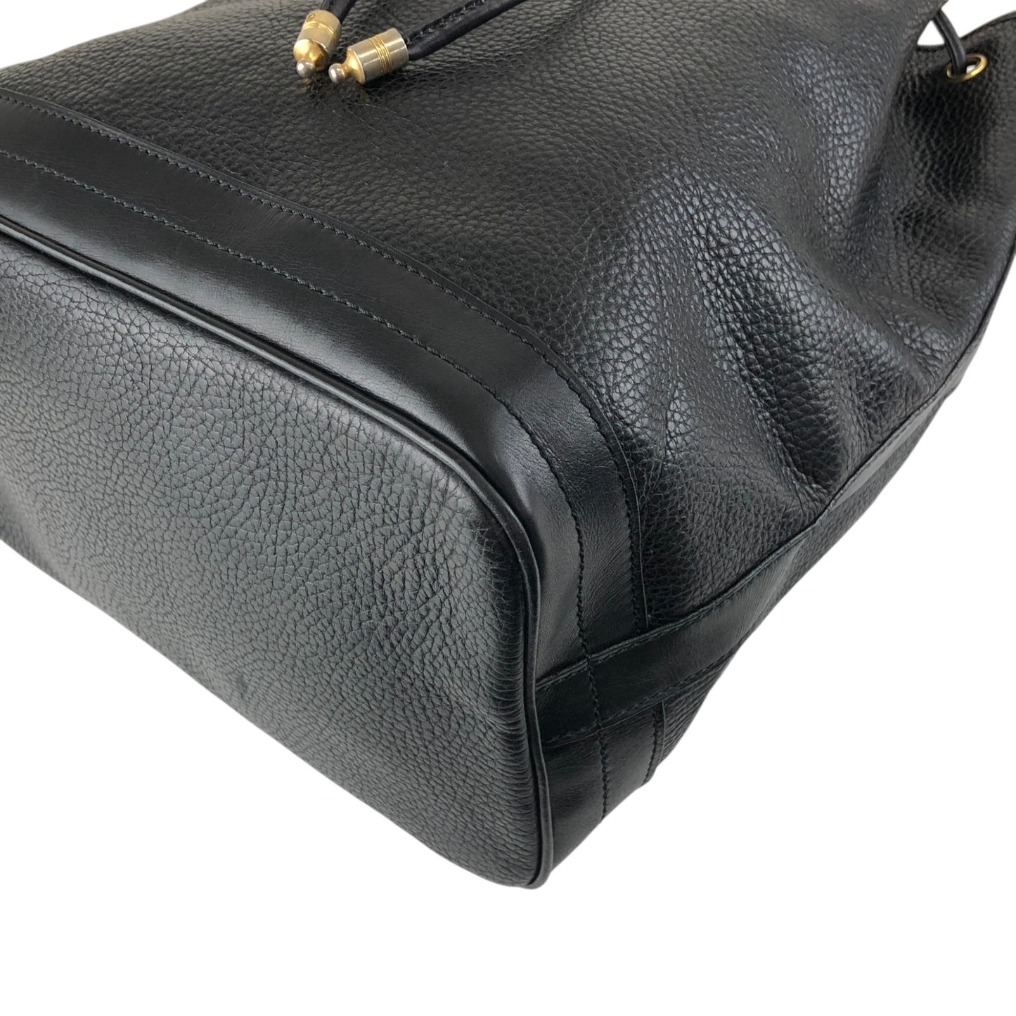CELINE Blason Drawstring Shoulder bag Black Vintage 6uw6d7