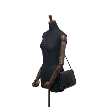 CELINE Blason Shoulder bag Black Vintage tuhbjd