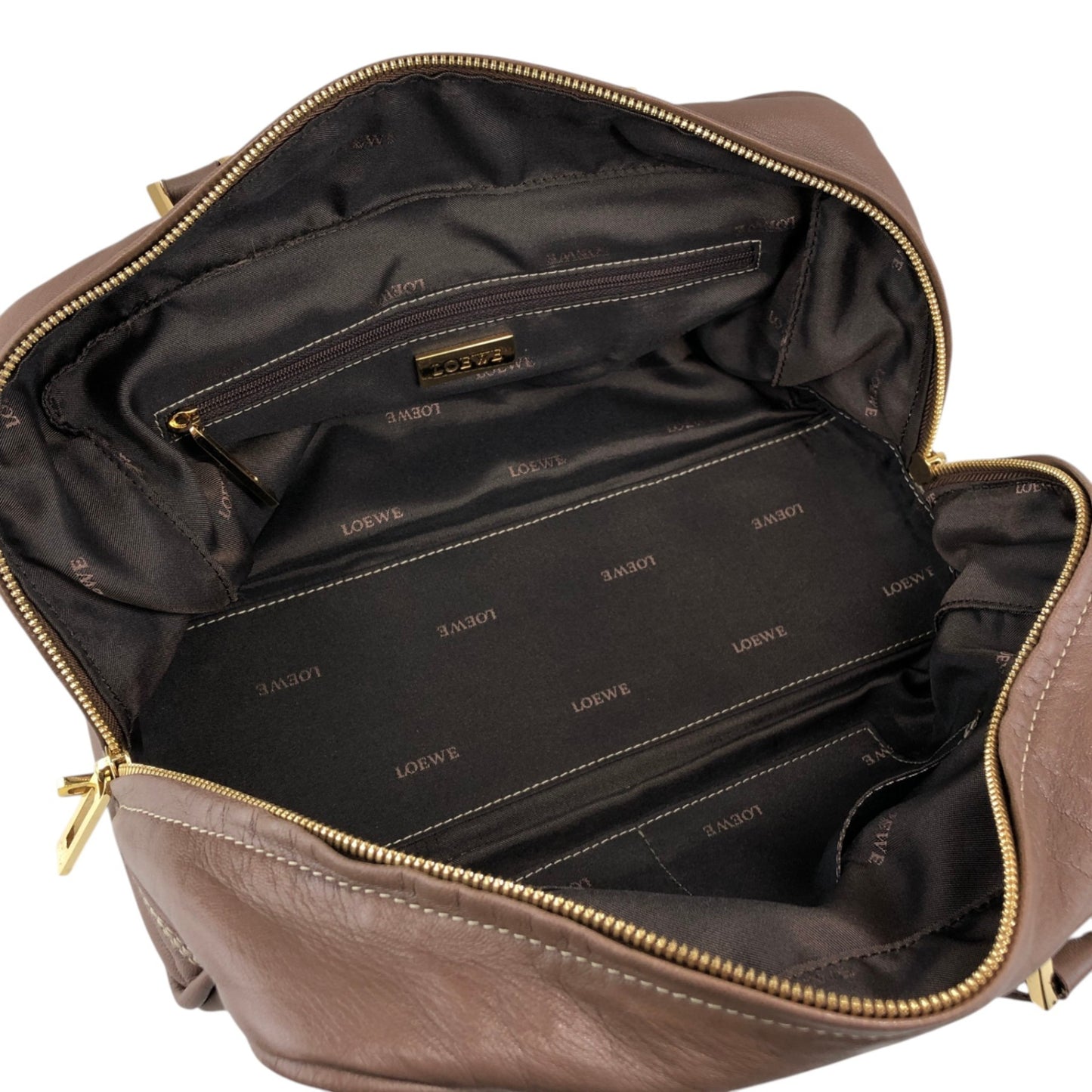 LOEWE Amazona28 Anagram Handbag Boston bag Brown Vintage f75cvh