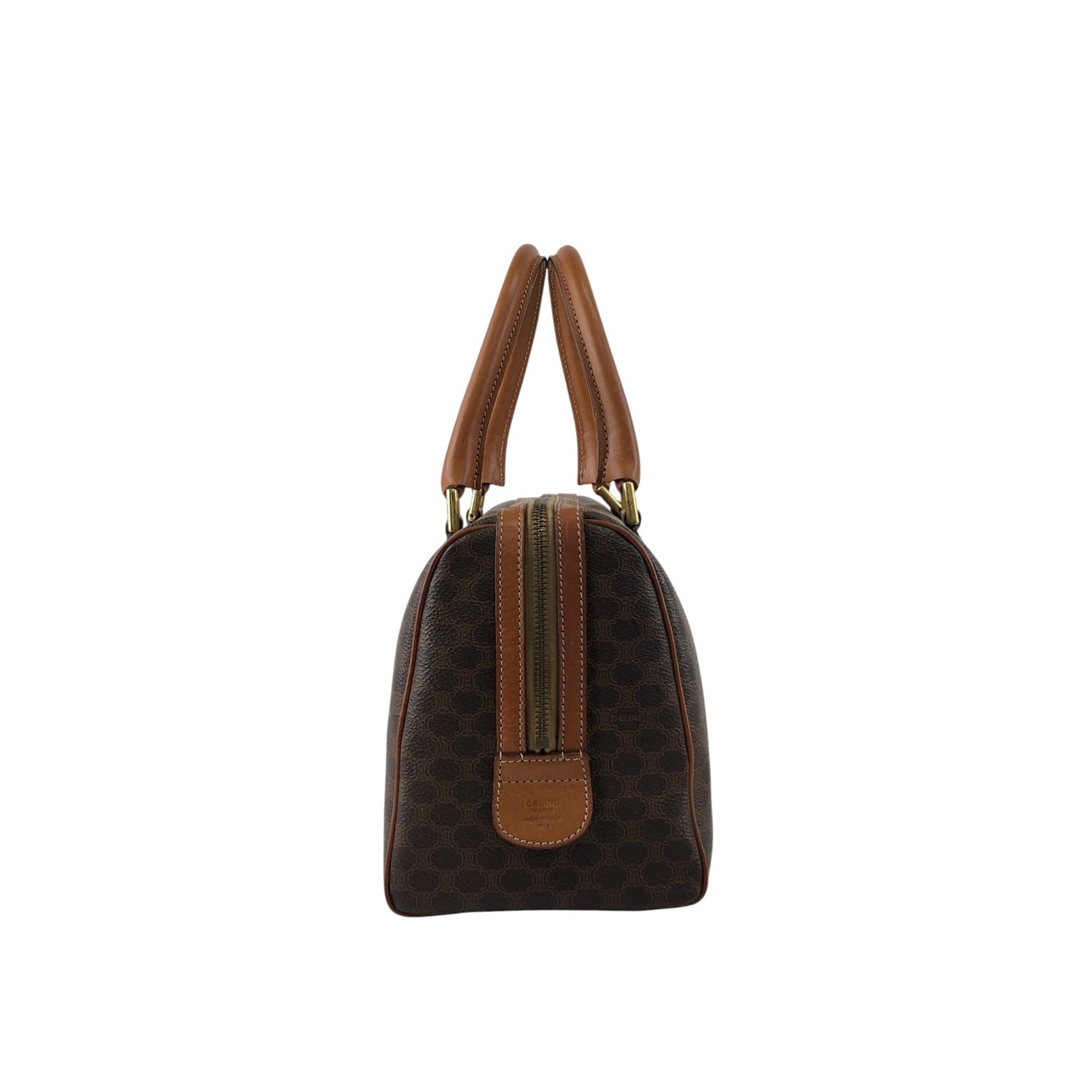 CELINE Macadam Blason Small Boston bag Brown Vintage b7bj7n
