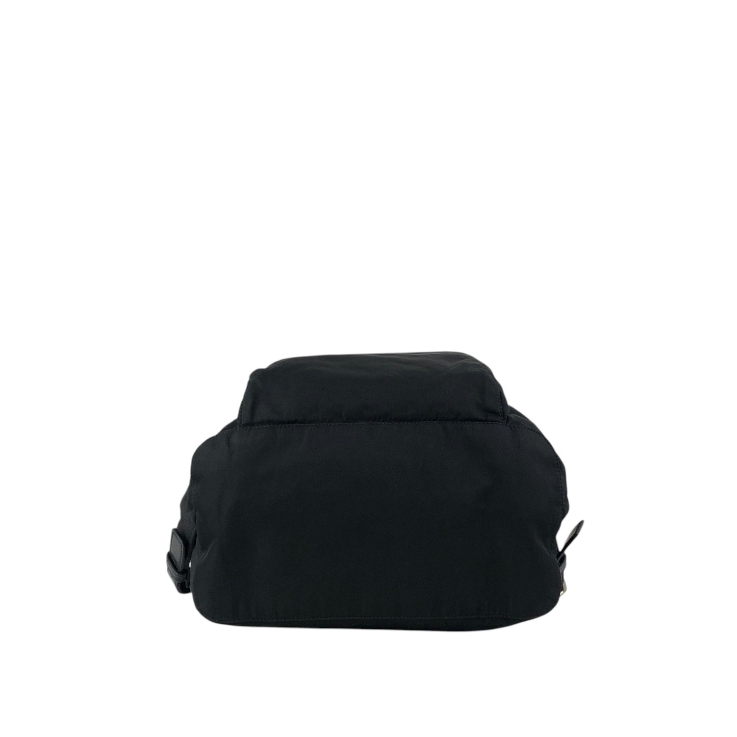 PRADA Tessuto Triangle Logo Front Buckle Backpack Black Vintage vwh35w