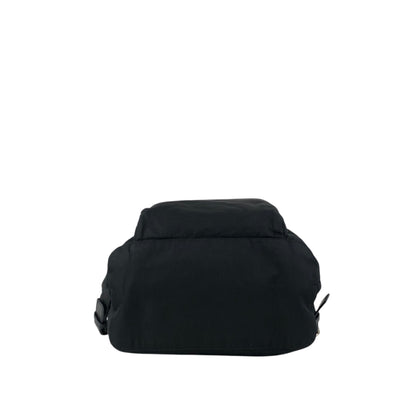 PRADA Tessuto Triangle Logo Front Buckle Backpack Black Vintage vwh35w