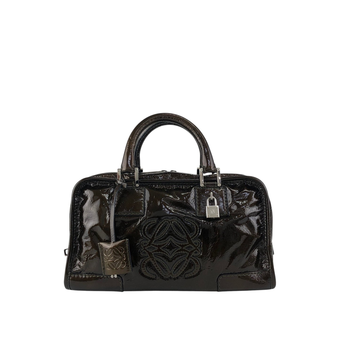 LOEWE Amazona28 Anagram Handbag Brown Vintage j8tjia