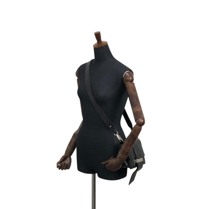 PRADA Logo Ribbon Motif Shoulder bag Black Vintage e3gymr