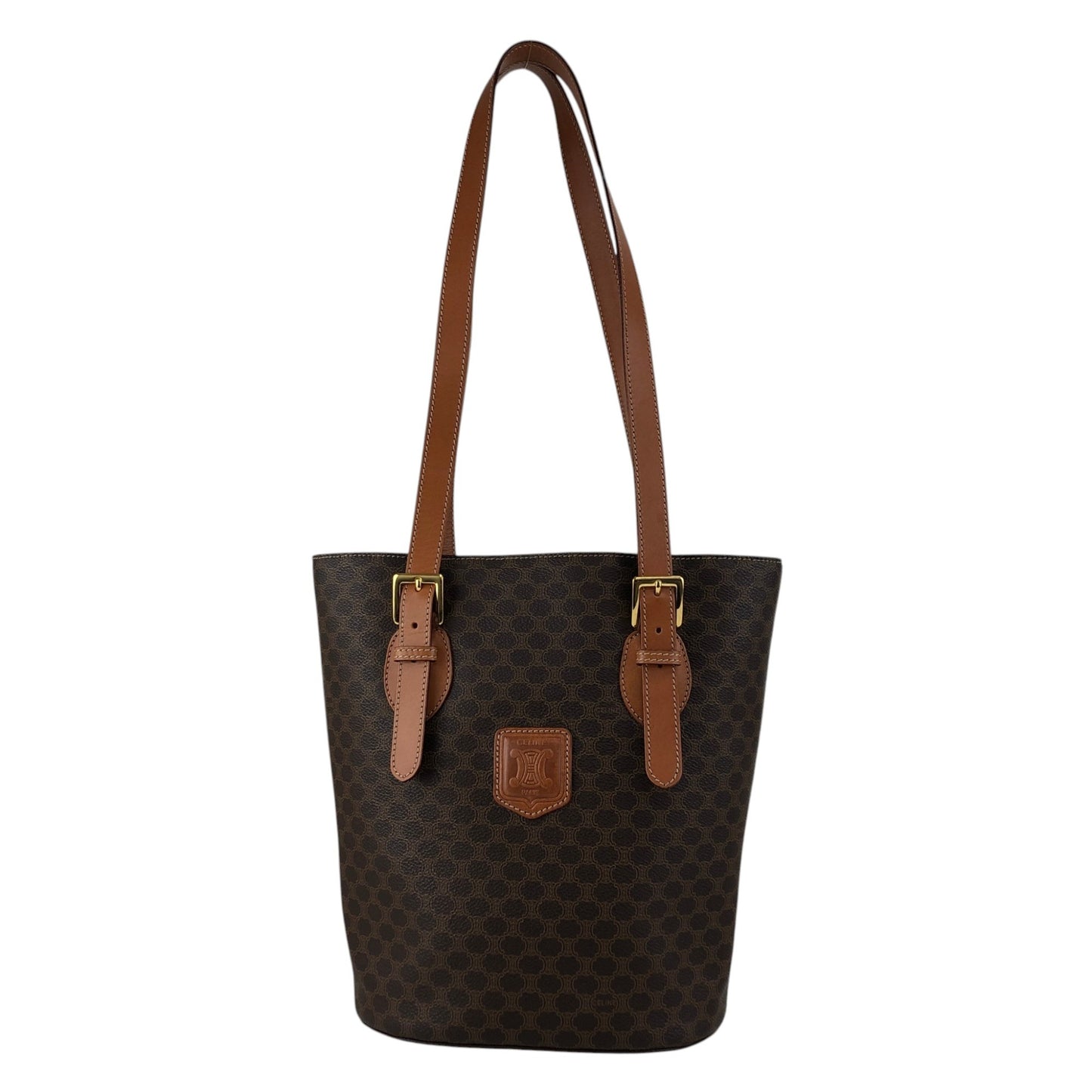 CELINE Macadam Blason Handbag Totebag Brown Vintage 6pe5na