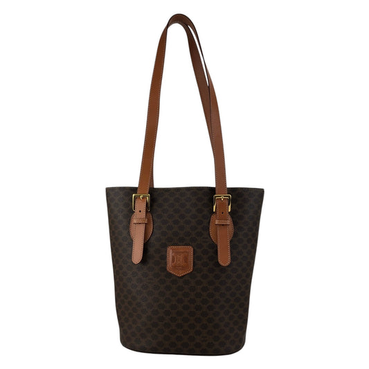 CELINE Macadam Blason Handbag Totebag Brown Vintage 6pe5na