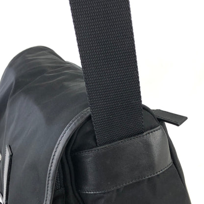 PRADA Triangle Logo Nylon Shoulder bag Black Vintage rm8y87