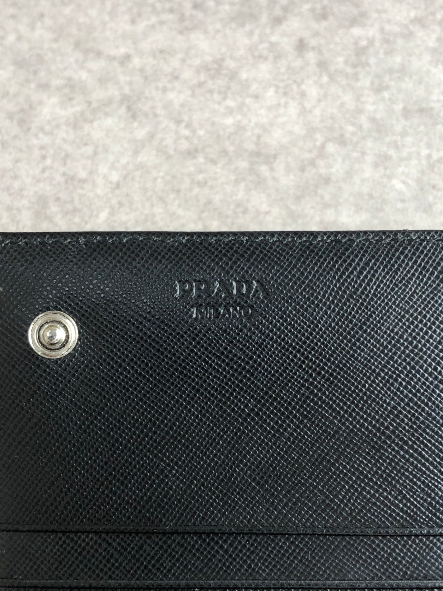 PRADA Tessuto Triangle Logo Long Wallet Black Vintage kjema3