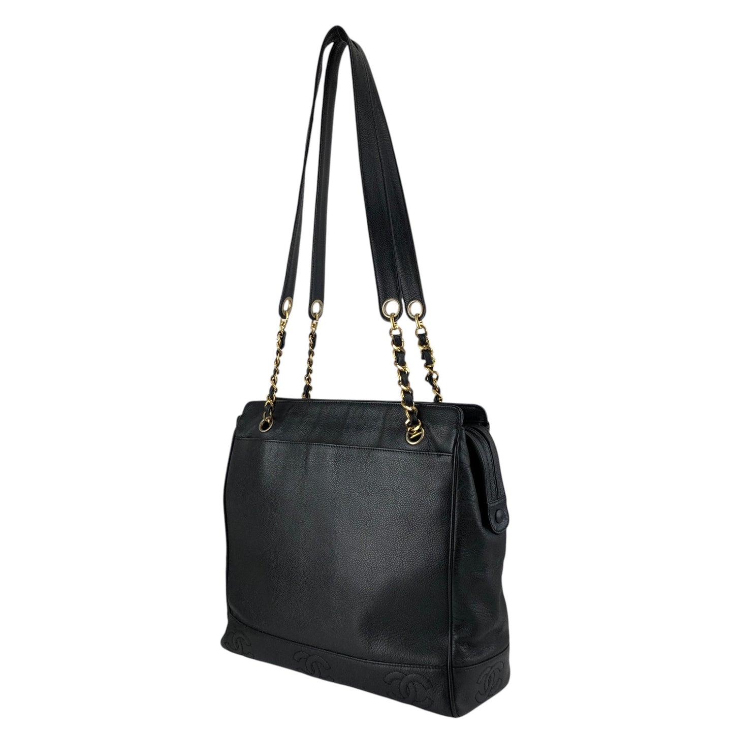 CHANEL Coco Mark Chain Shoulder bag Black Vintage gph8sd