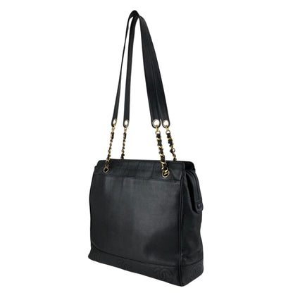 CHANEL Coco Mark Chain Shoulder bag Black Vintage gph8sd