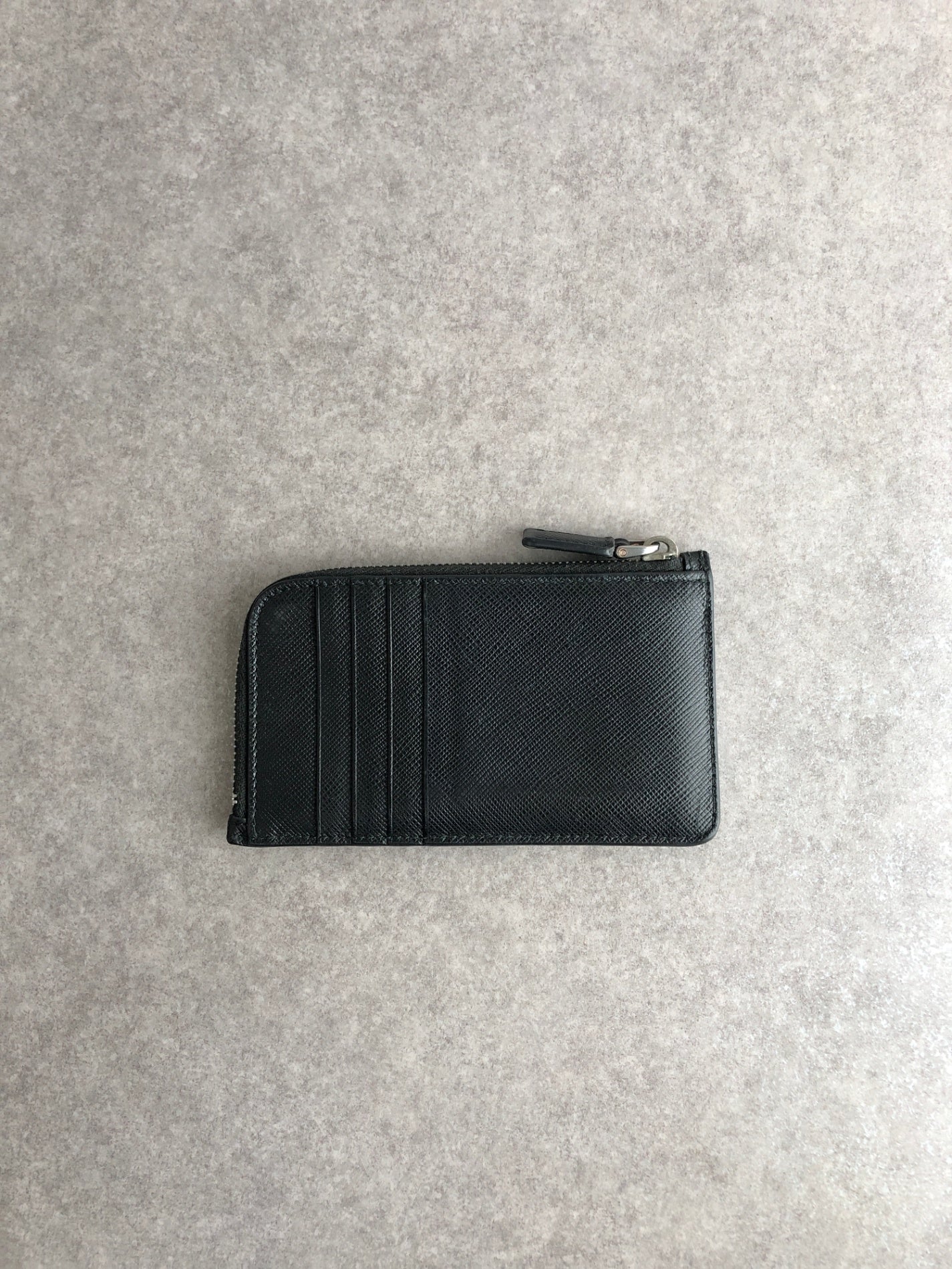PRADA Logo Embossed Coin Purse Black Vintage ui5iej