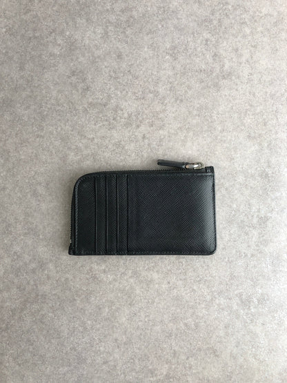 PRADA Logo Embossed Coin Purse Black Vintage ui5iej