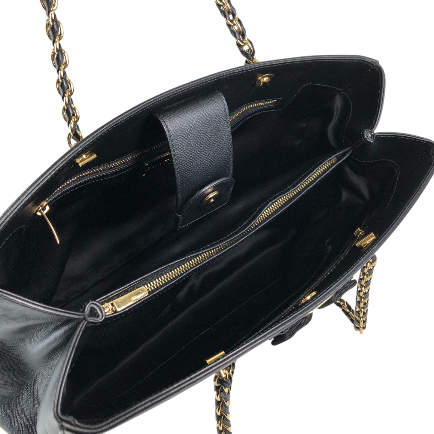 Salvatore Ferragamo Vala Ribbon Handbag Chain Shoulder bag Black Vintage 7fajd7