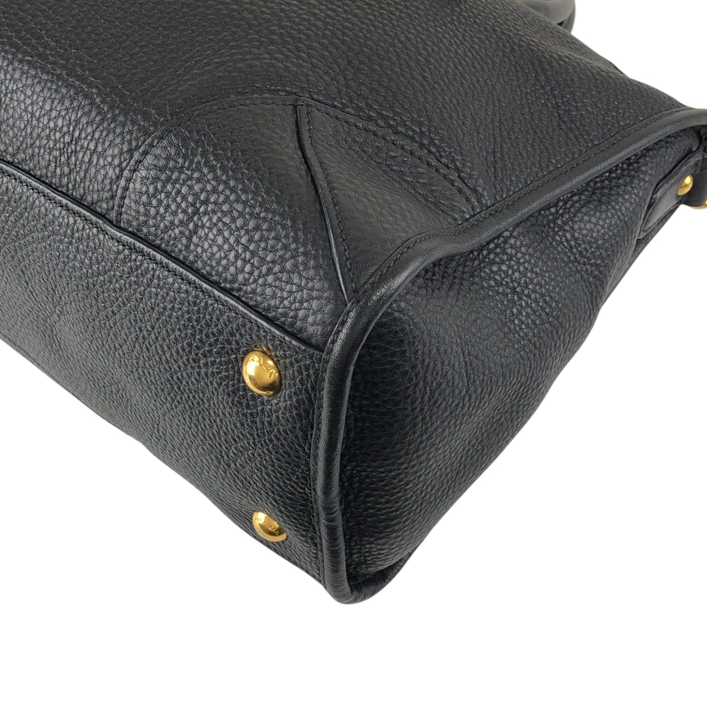 PRADA Logo Two-way Small Boston bag Shoulder bag Black Vintage h5k5fy
