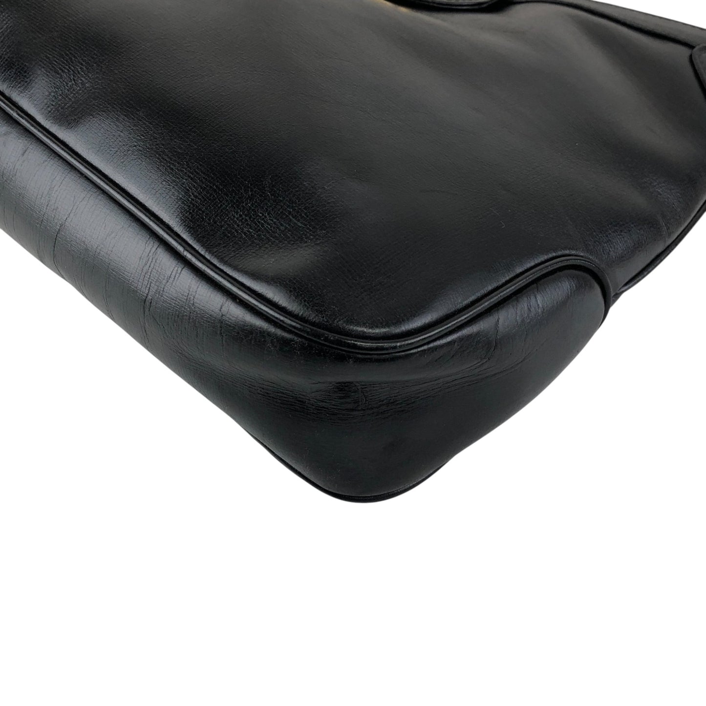 CELINE Blason Turn Lock Shoulder bag Hobobag Black Vintage re82zm