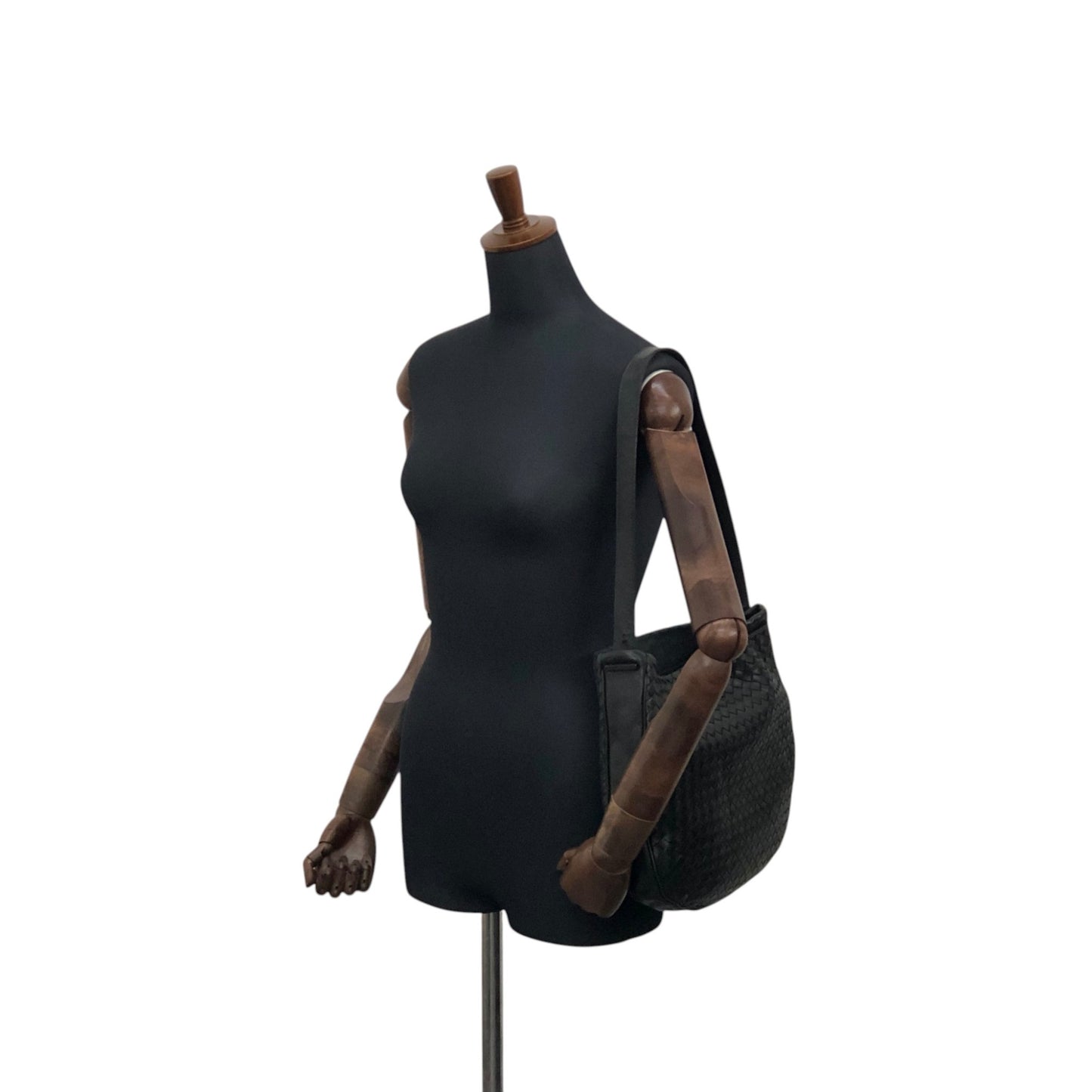Bottega Veneta Intrecciato Shoulder bag Black Vintage e8ihib