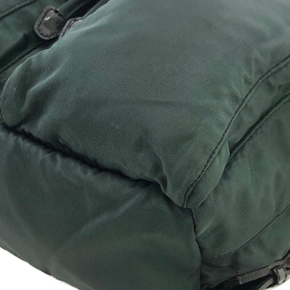 PRADA Triangle Logo Double pocket Nylon Backpack Green Vintage r5kz8b