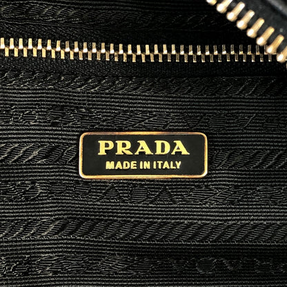 PRADA Padlock Handbag Black Vintage k84sjm