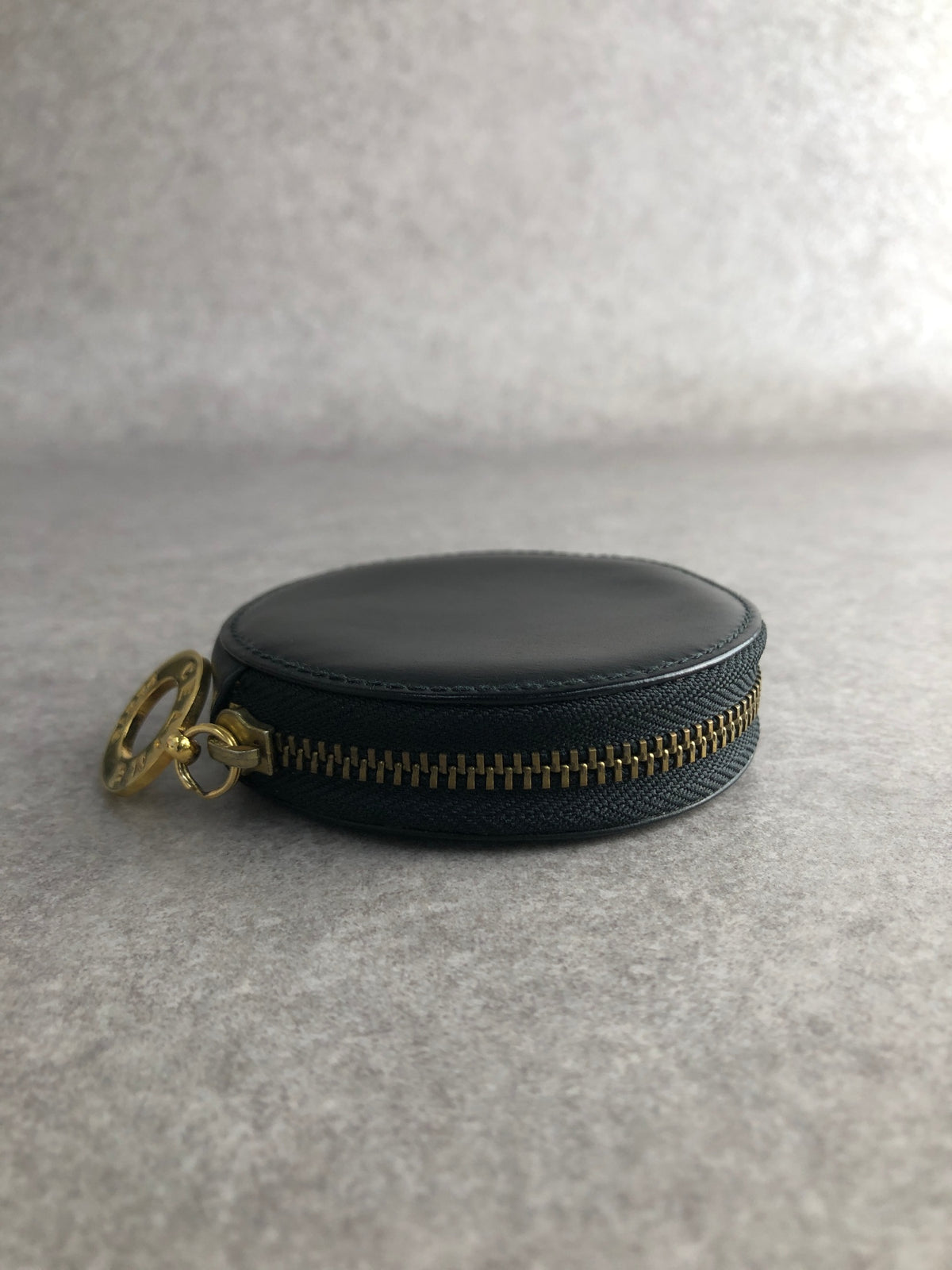 CELINE Circle Logo Coin Purse Black Vintage n7ez3e
