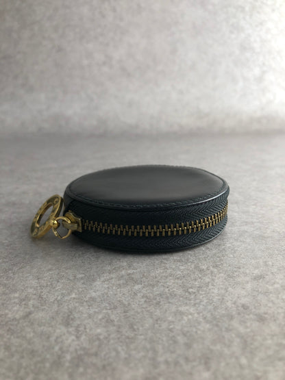 CELINE Circle Logo Coin Purse Black Vintage n7ez3e