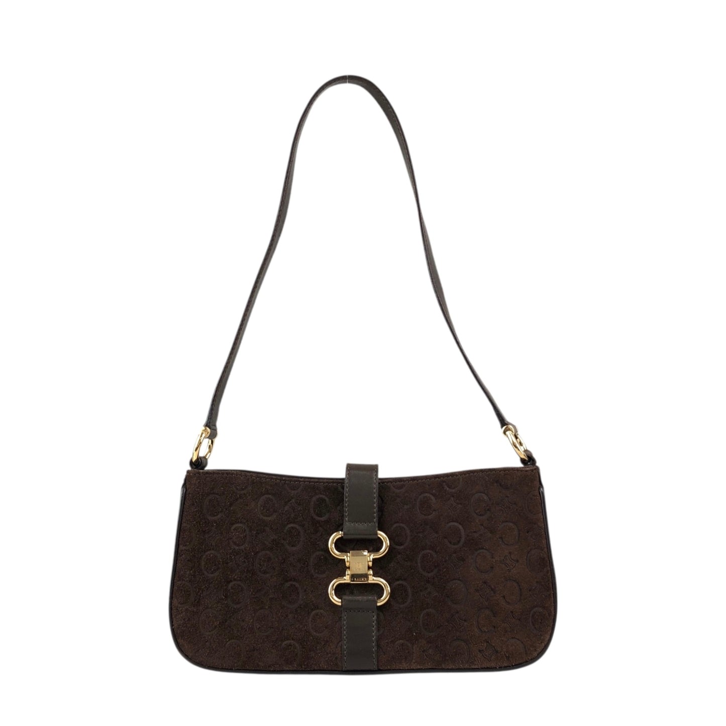 CELINE Horse Bit Shoulder bag Brown Vintage jvhfaj