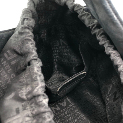 CHANEL Chocolate Bar Tassel Handbag Black A19981 Vintage fxmceh