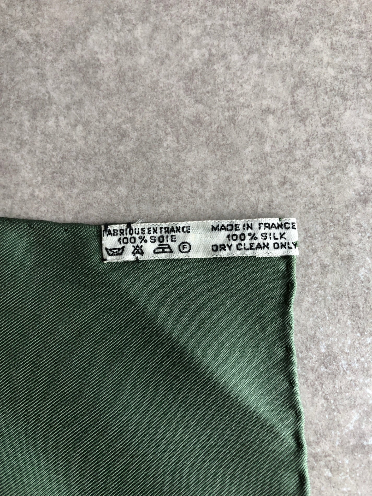 HERMES SILK Scarf Green LE MONDE POLO Vintage xnbcak