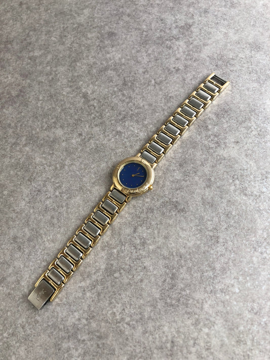 Yves Saint Laurent YSL Logo Watch Silver×Gold Vintage 3vtjxx