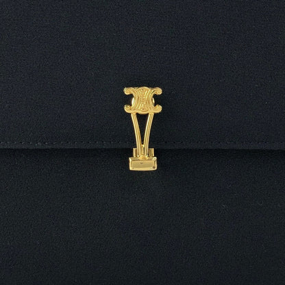 CELINE Triomphe Chain Shoulder bag Black Vintage 7i7ugg