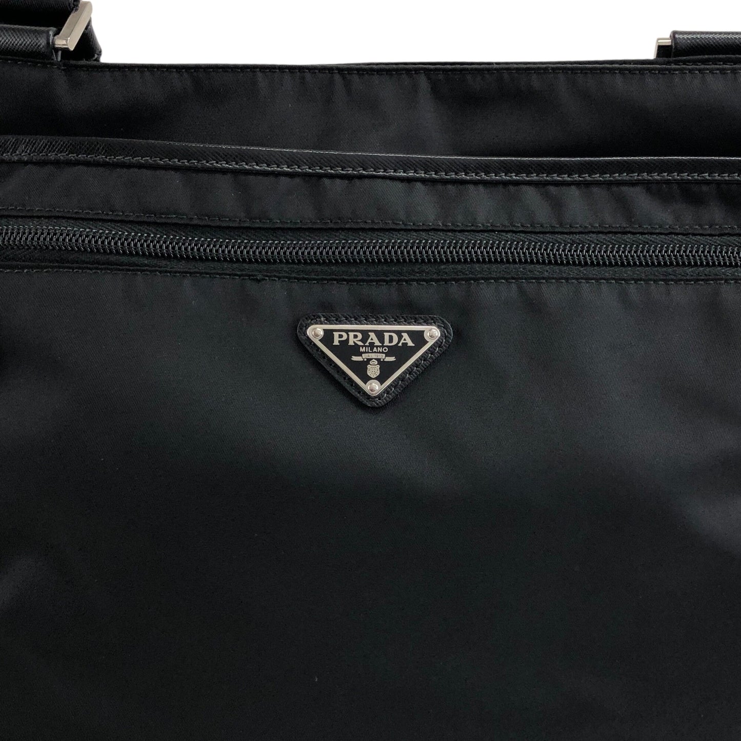 PRADA Tessuto Triangle logo Shoulder bag Black Vintage 4i8cr5