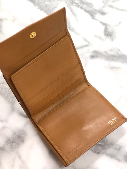 CELINE Macadam Blason Metal Clasp Wallet Brown Vintage 6z8bzg