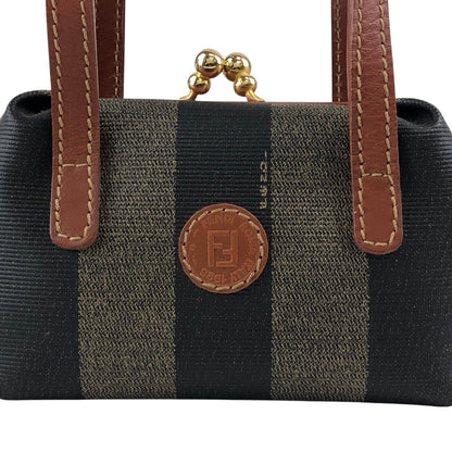 FENDI Pecan Logo Metal Closure Two-way Handbag Shoulder bag Brown Vintage pr7k2h