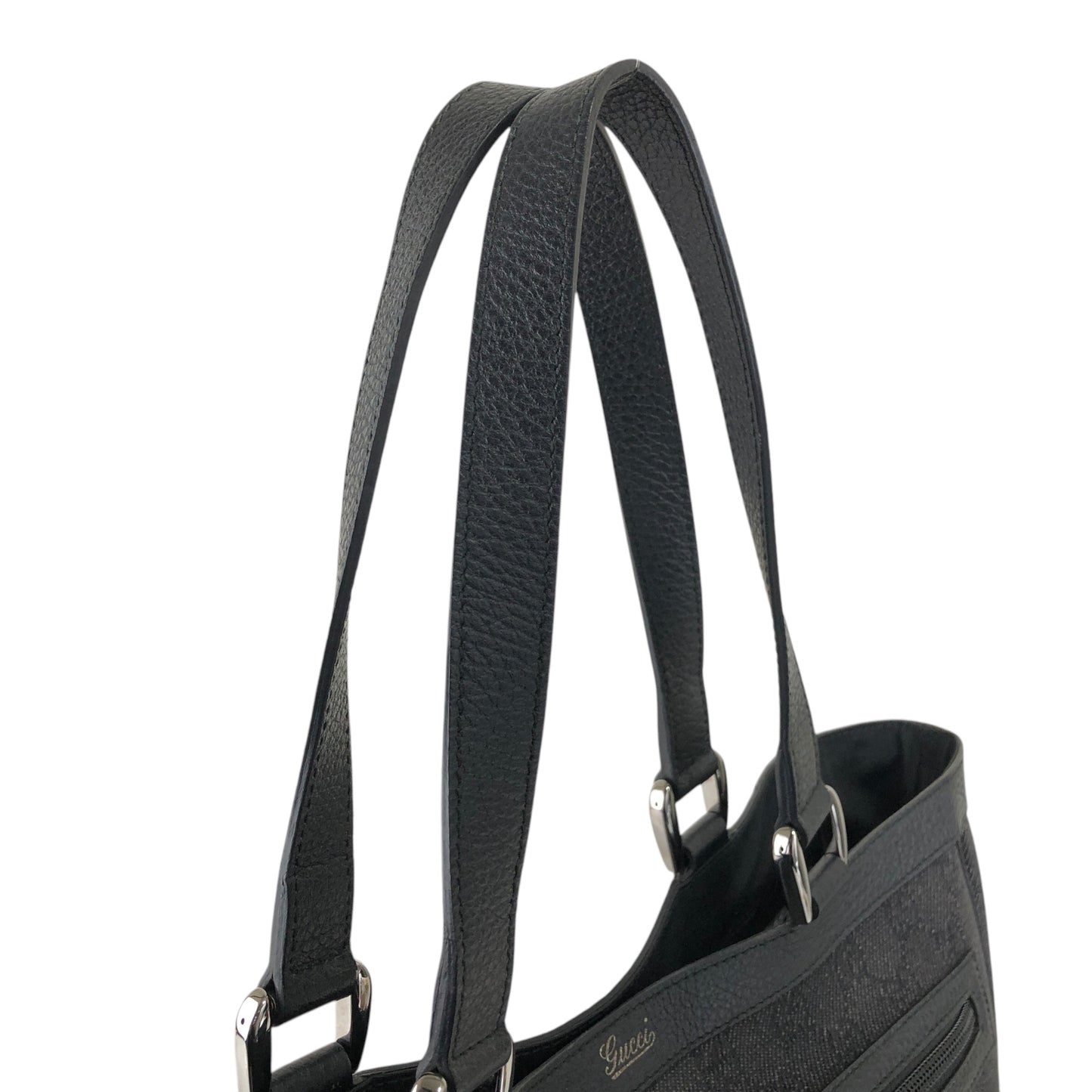 GUCCI GG Canvas Handbag Totebag Black 268639 Vintage jjx8f3