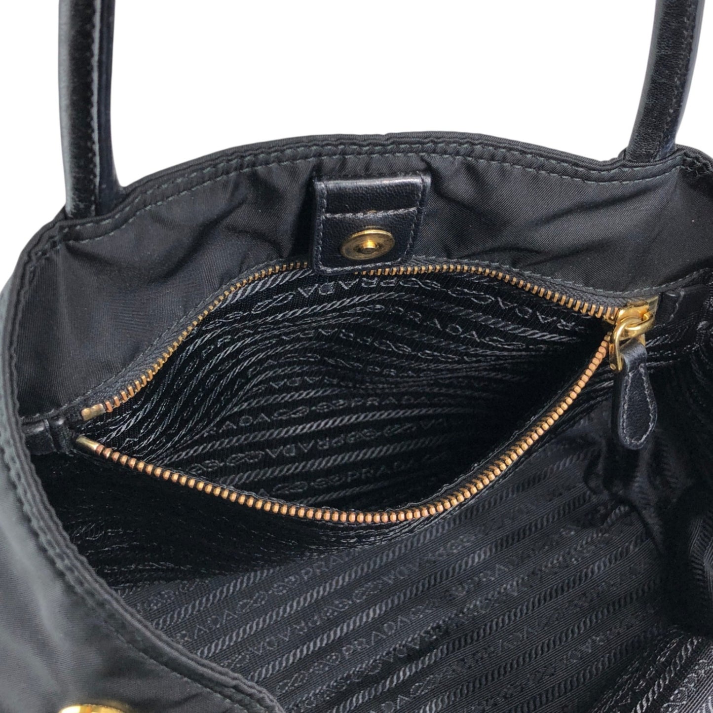 PRADA Tessuto Triangle Logo Two-way Handbag Shoulder bag Black Vintage 2krwdw