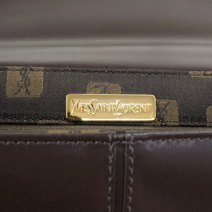 Yves Saint Laurent YSL Logo Shoulder bag Brown Vintage yeh3vd